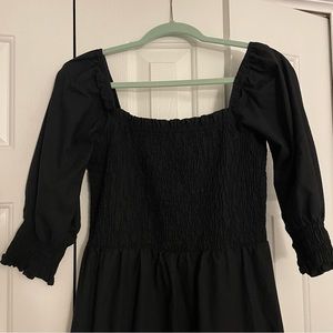 Sim and Sam smocked midi dress size medium black